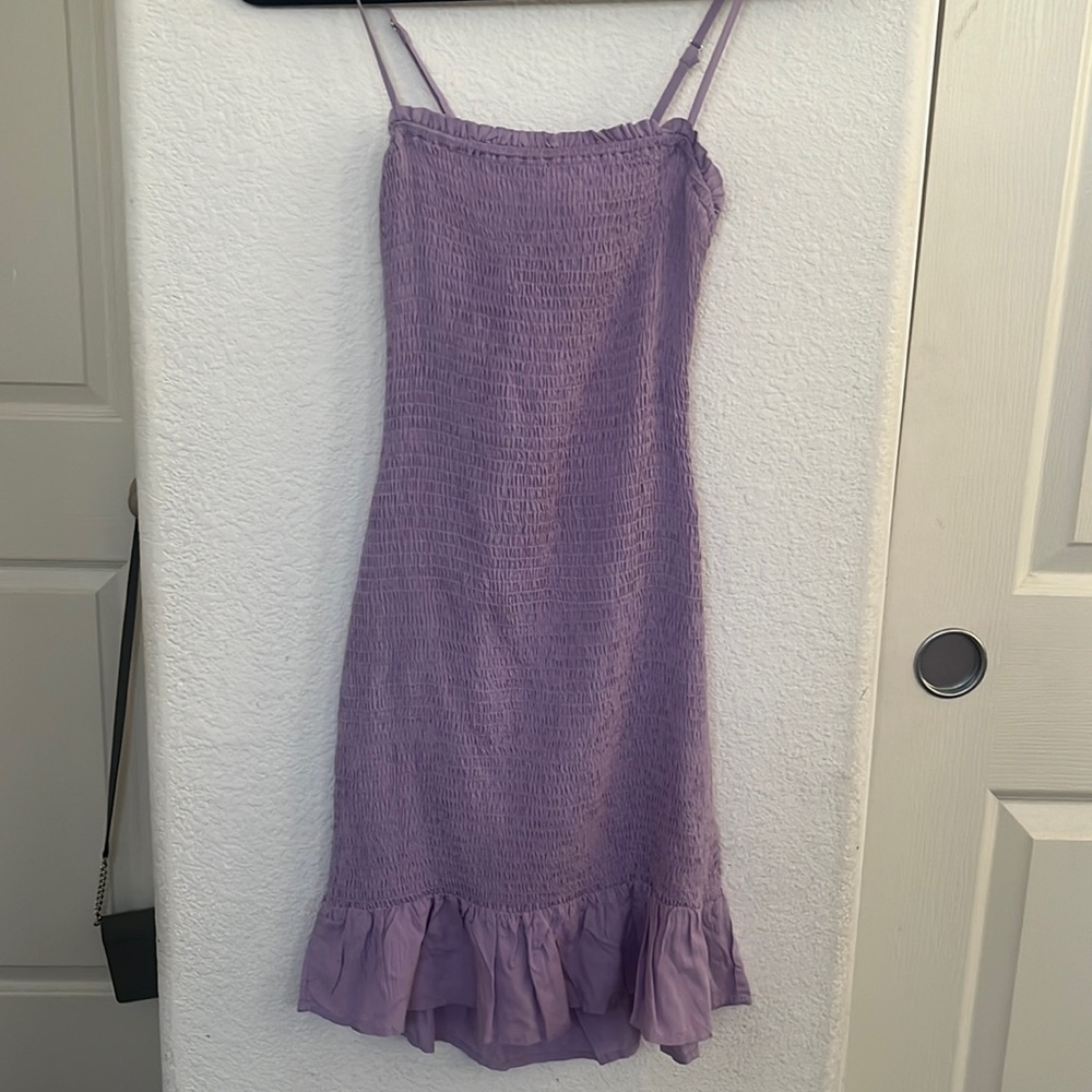 Purple ribbed dress